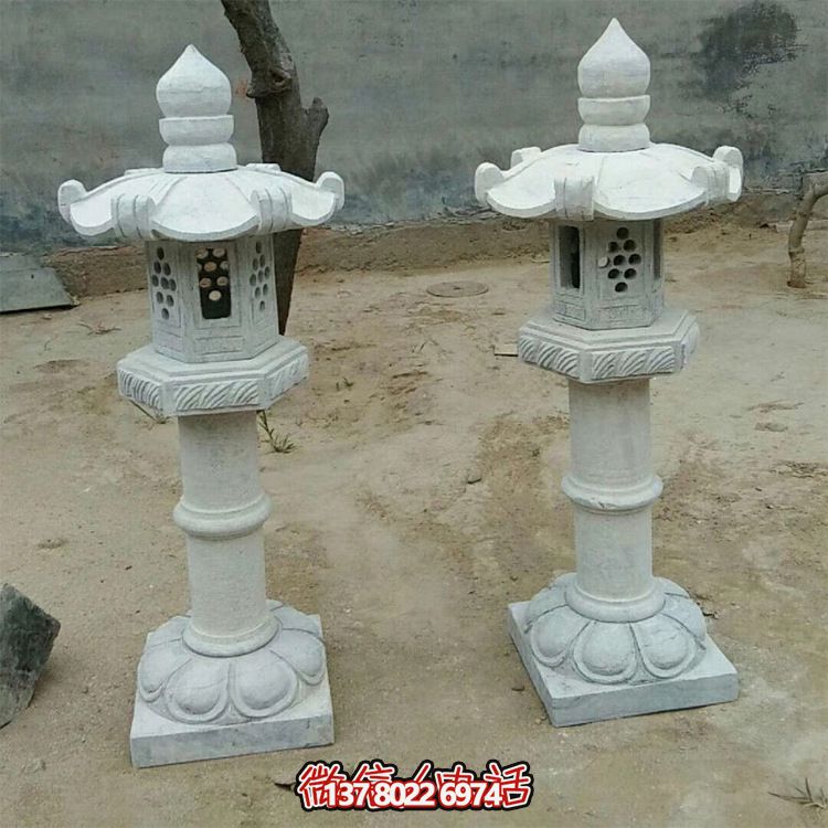 太陽能仿古中式大理石石燈，點(diǎn)亮你的花園