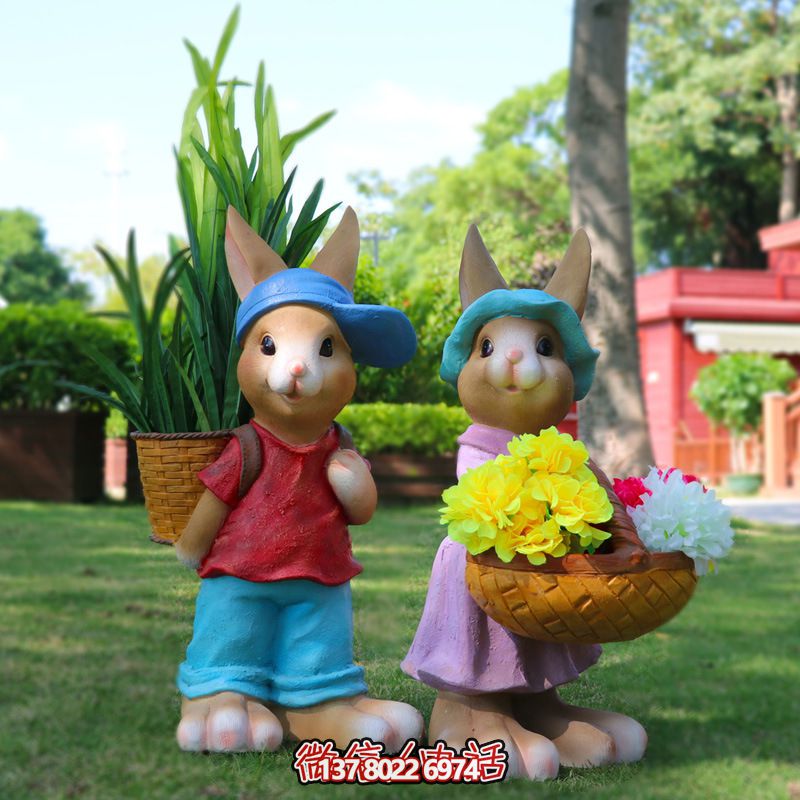 玻璃鋼兔子雕塑，只有可愛而不失大氣！