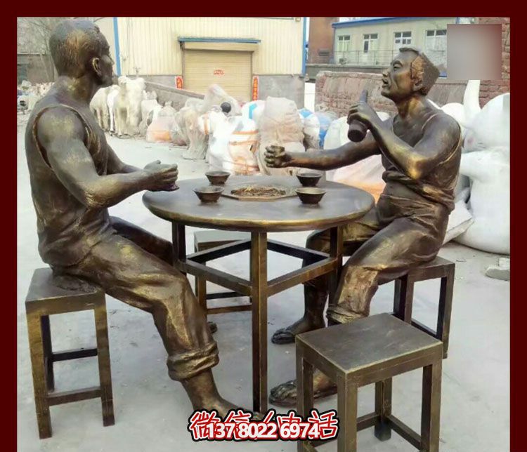 傳承文化，融入雕塑，銅雕人物給你一個古典的庭院別墅