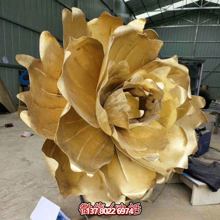 不銹鋼蓮花擺件，彩繪噴漆外觀
