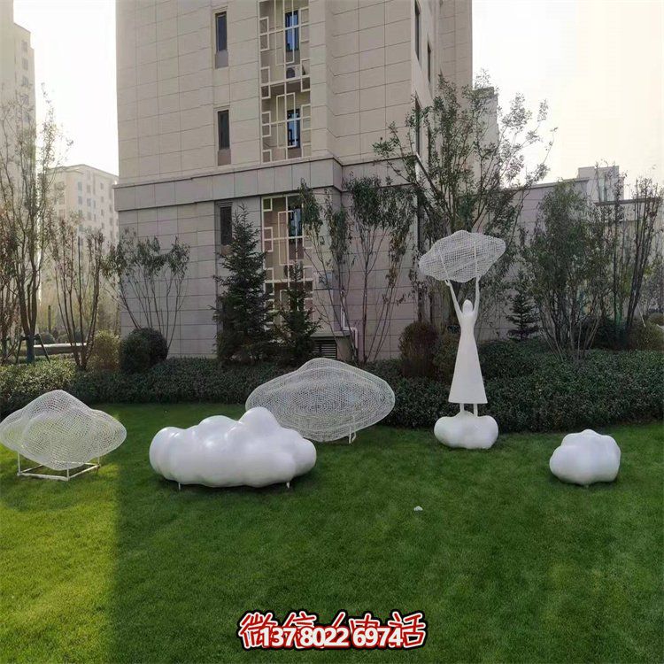 不銹鋼創(chuàng)意鏤空戶(hù)外園林祥云雕塑——美景美事，祈愿福氣