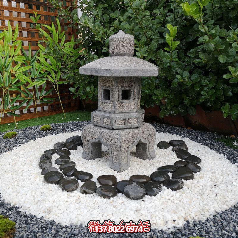日式戶外石雕石燈，傳承精致大理石園林雕塑