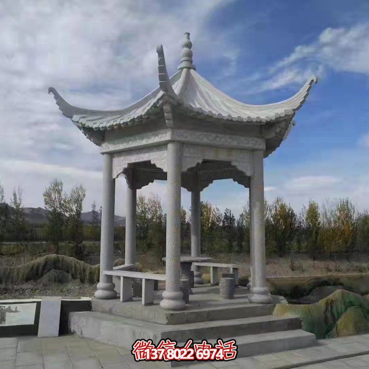 精美園林大理石雕塑涼亭，給您帶來(lái)寧?kù)o優(yōu)雅的家園氛圍