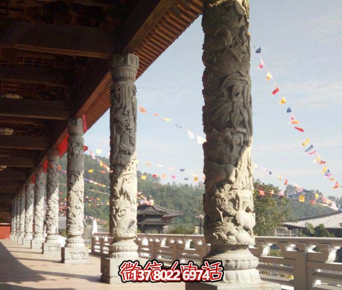 傳承古典藝術(shù)，精美石雕龍柱漢白玉浮雕