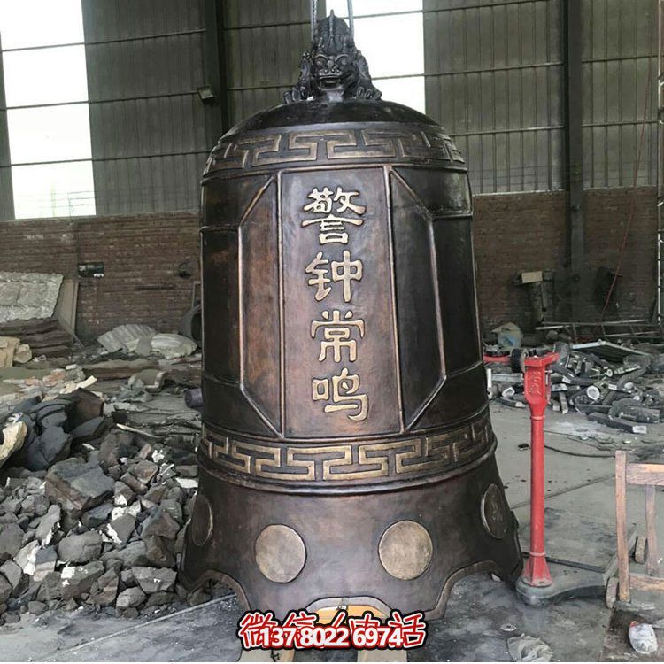 大型仿銅鐘玻璃鋼雕塑，給景區(qū)、寺廟、園林帶來更多美好