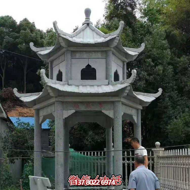 大型石雕涼亭，精美的室外裝飾