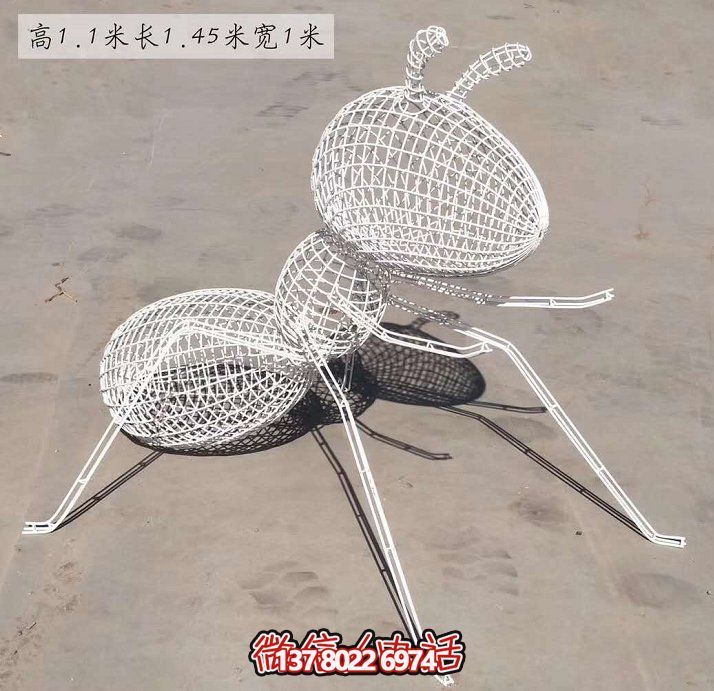 不銹鋼網(wǎng)格照明螞蟻雕塑，點(diǎn)亮大型園林景觀