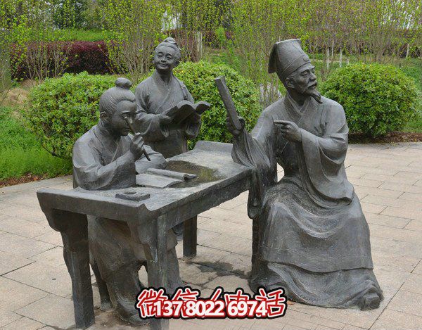 古代庭院景區(qū)，一起讀書、雕塑、感受古風