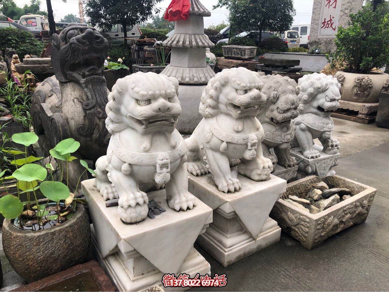 精美獅子雕塑，企業(yè)招財(cái)納福