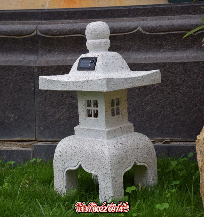 太陽能石燈，復(fù)古中式裝飾戶外景觀燈