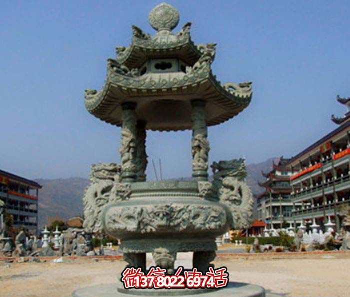 仿古寶蓋龍浮雕香爐，點(diǎn)綴景區(qū)廣場(chǎng)