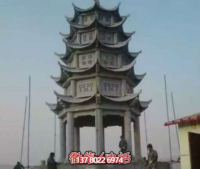 多層青石仿古塔涼亭，為你的寺院增添神秘氣息