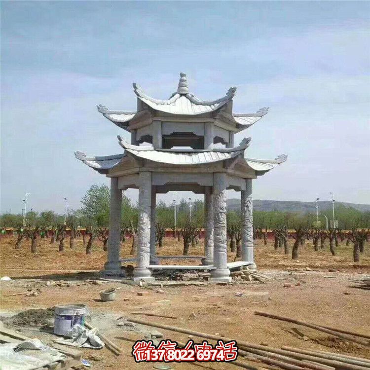 雙層雕塑涼亭，為景區(qū)、園林、戶外環(huán)境提供視覺美感