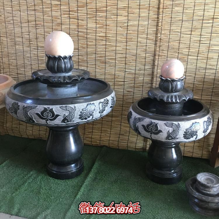 小型黑色大理石風水招財擺件，室內(nèi)辦公家用