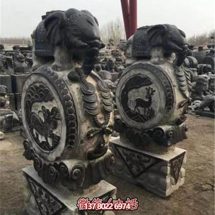仿古青石大象雕塑，鎮(zhèn)宅安邸