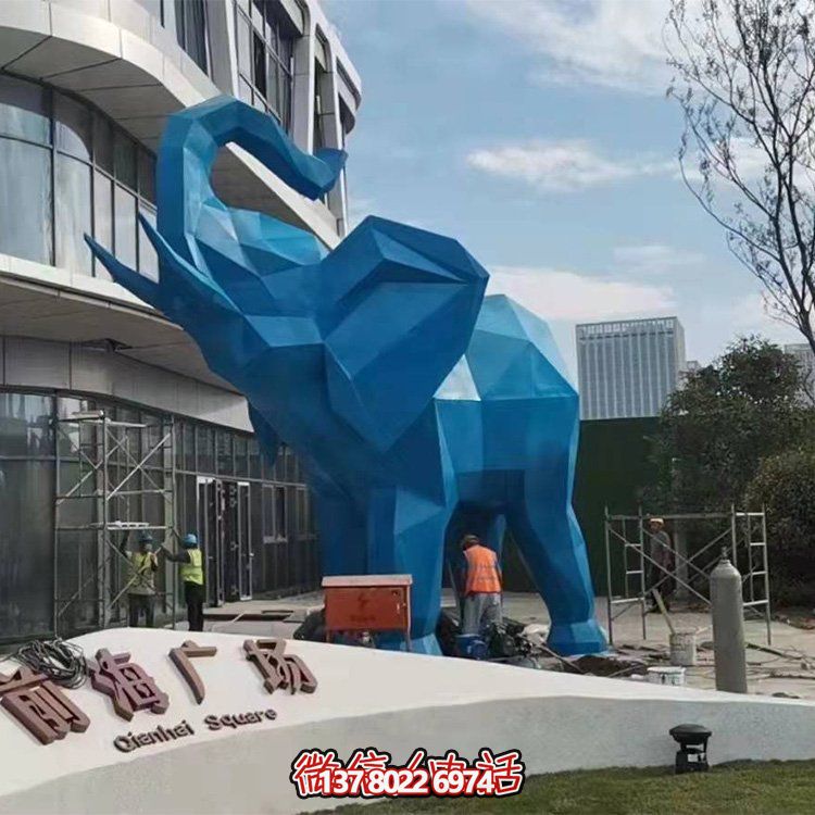 幾何雕塑大象，裝點(diǎn)商場、戶外廣場