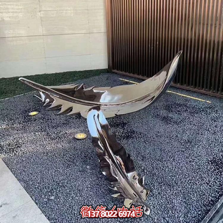 不銹鋼羽毛擺件鏡面裝飾，點(diǎn)亮戶(hù)外公園