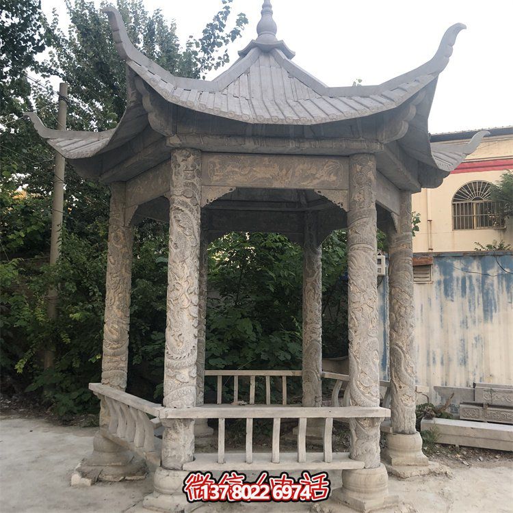 中式仿古建筑青石石亭，為您的園林戶外擺放帶來(lái)古典美