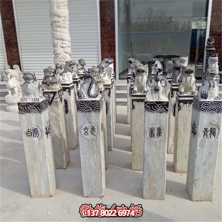 精美大理石雕塑，辟邪鎮(zhèn)宅，拴馬樁大型裝飾
