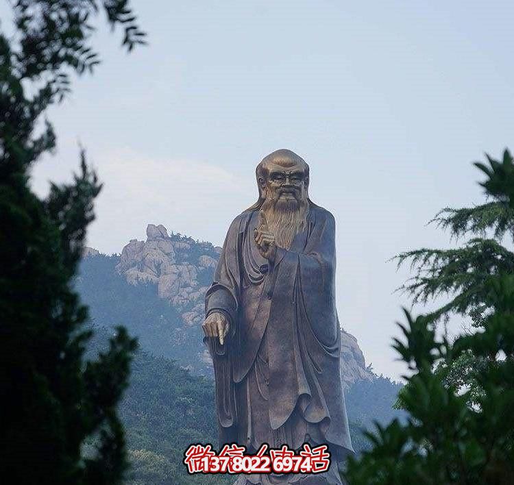 戶外大型鑄銅老子雕像，仿古做舊古代名人擺件