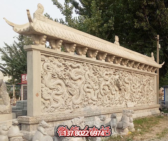 園林景觀(guān)大理石九龍壁浮雕石雕 園林景觀(guān)大理石九龍壁浮雕石雕