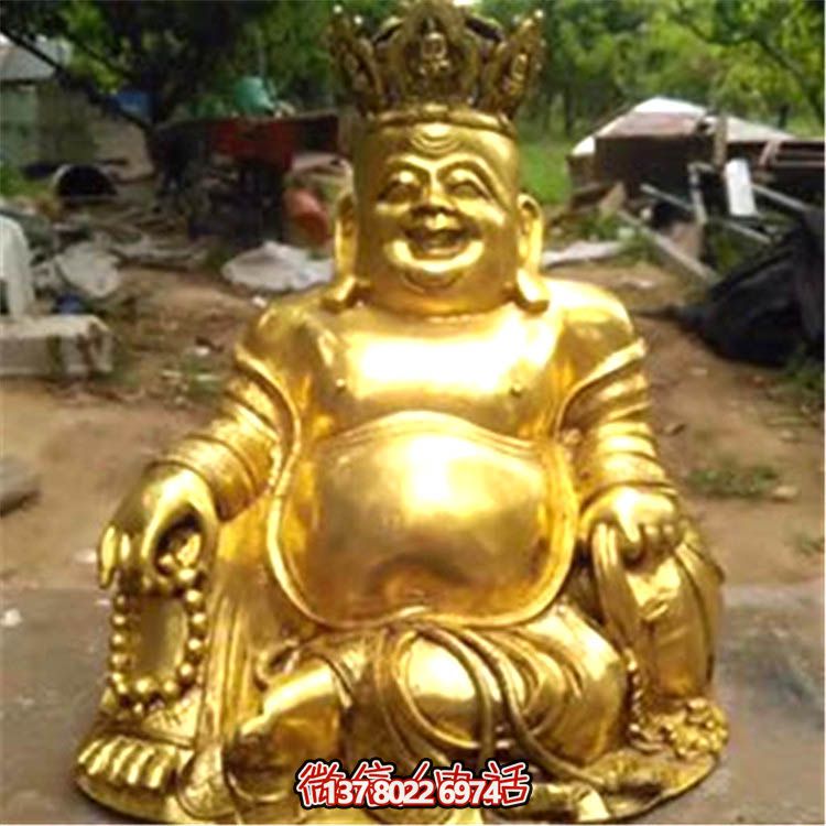 戶(hù)外景觀(guān)大型噴金烤漆彌勒佛雕塑 戶(hù)外景觀(guān)大型噴金烤漆彌勒佛雕塑