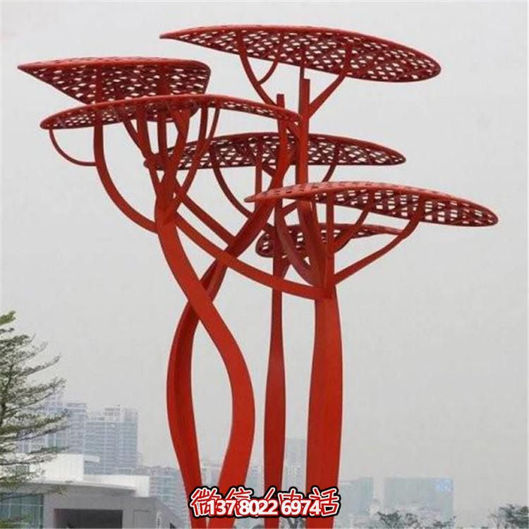 不銹鋼樹，抽象樹形雕塑