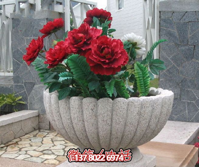 室外庭院大理石石雕戶(hù)外景觀(guān)花盆雕塑 室外庭院大理石石雕戶(hù)外景觀(guān)花盆雕塑
