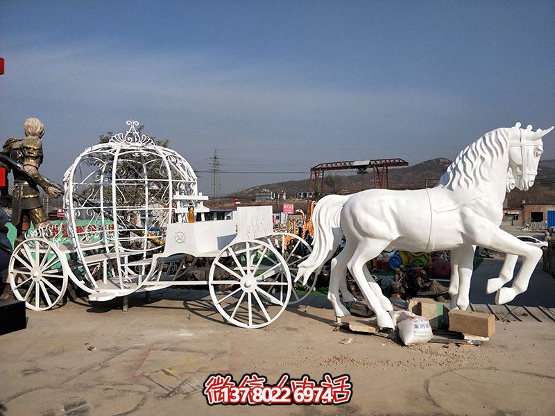 游樂場公園不銹鋼創(chuàng)意馬車雕塑 游樂場公園不銹鋼創(chuàng)意馬車雕塑