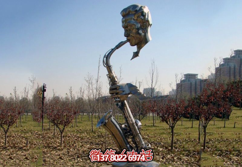 戶外廣場(chǎng)不銹鋼抽象吹薩克斯人物吹奏雕塑 戶外廣場(chǎng)不銹鋼抽象吹薩克斯人物吹奏雕塑