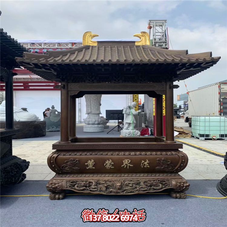 寺院景區(qū)長形仿古建筑寶蓋香爐 寺院景區(qū)長形仿古建筑寶蓋香爐