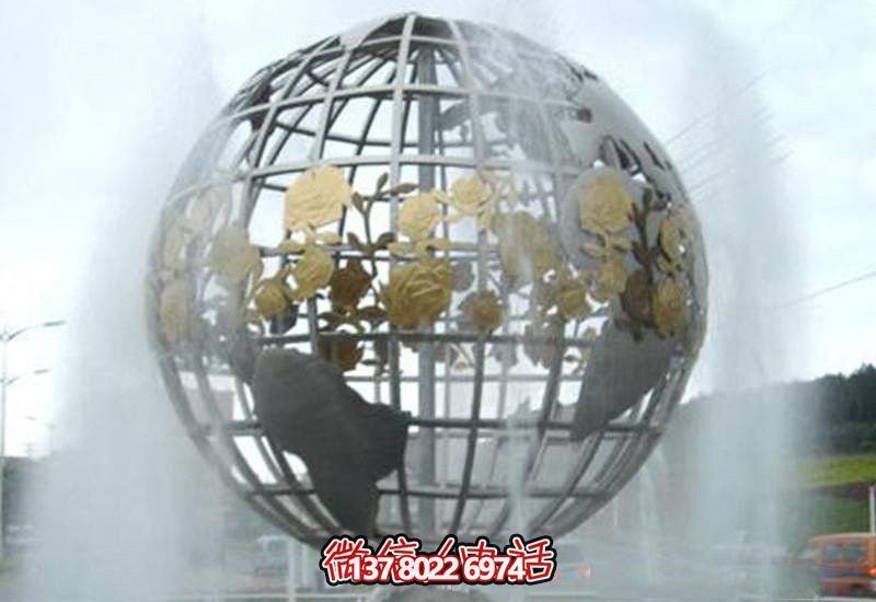 室內裝飾不銹鋼創(chuàng)意鏤空鏡面地球儀雕塑 室內裝飾不銹鋼創(chuàng)意鏤空鏡面地球儀雕塑