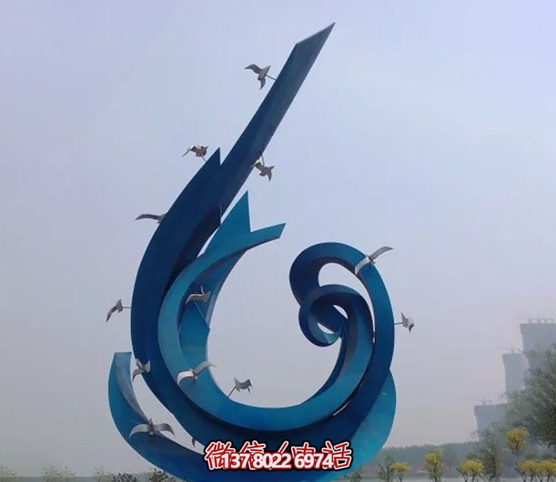 別墅小區(qū)街道抽象藝術(shù)工藝藍(lán)色標(biāo)志鴿子飛翔雕塑 別墅小區(qū)街道抽象藝術(shù)工藝藍(lán)色標(biāo)志鴿子飛翔雕塑