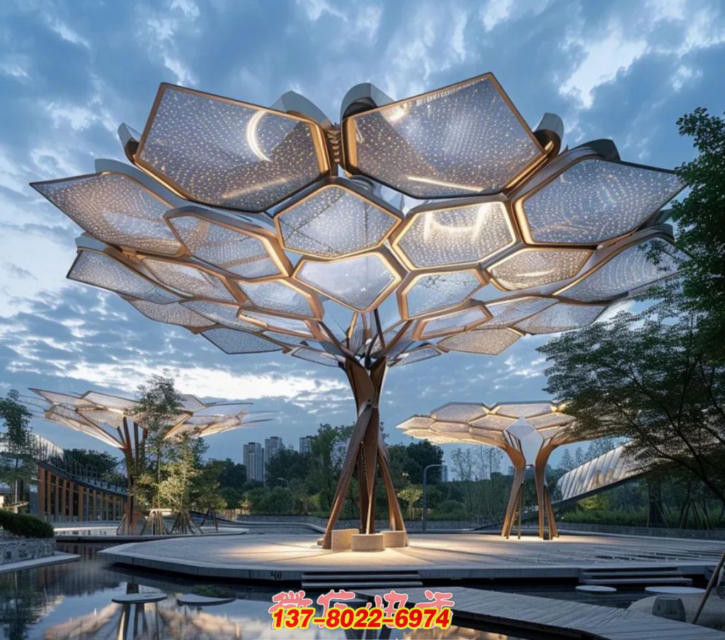 星芒翠蓋 —— 不銹鋼構(gòu)繪就的戶外生態(tài)景觀巨樹
